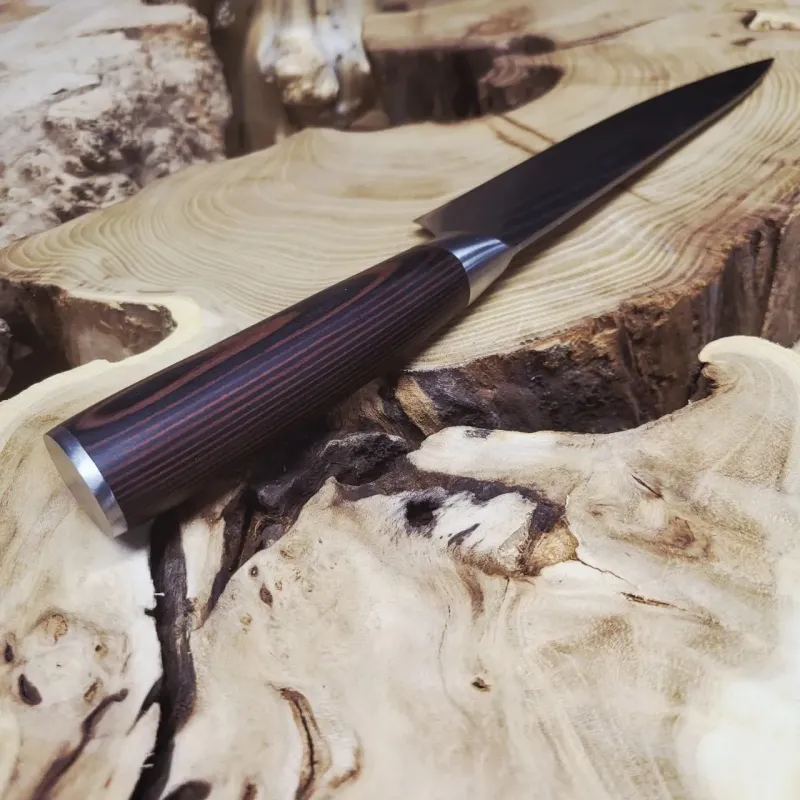 шеф ніж 5cr15mov pakka wood кухонний ніж 20.5 см