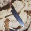 шеф ніж дамаська сталь 21 см дерев’яна ручка