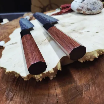 Набір кухонних ножів Kiritsuke + Petty із дамаської сталі VG-10 67 шарів
