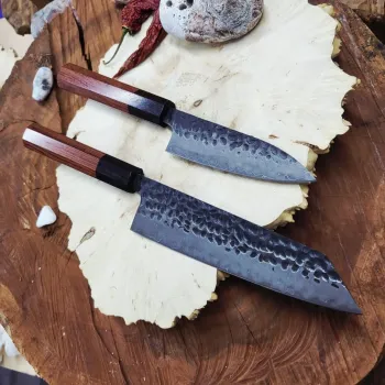 Набір кухонних ножів Kiritsuke + Petty із дамаської сталі VG-10 67 шарів