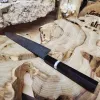 Кухонний ніж Gyuto з дамаської сталі з руків’ям із чорного дерева