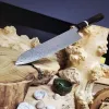 Кухонний ніж Gyuto з дамаської сталі з руків’ям із чорного дерева