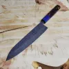 Шеф-ніж Gyuto 20.5 см із 73 шарів дамаської сталі VG-10 з колодкою зі стабілізованого дерева та смоли
