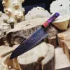 Кухонний ніж Gyuto з титанової дамаської сталі та руків’ям із кедра