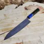 Шеф-ніж Gyuto 20.5 см із 73 шарів дамаської сталі VG-10 з колодкою зі стабілізованого дерева та смоли