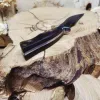 Японський кухонний ніж VG10 із дамаської сталі та ручкою з чорного дерева