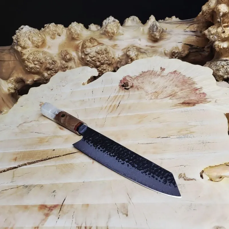 kiritsuke knife damascus steel 73 layers elm resin