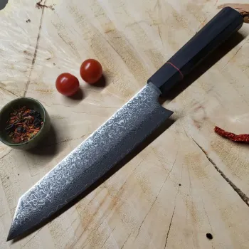 Кований ніж шеф-кухаря Киріцуке 20.5 см із 67 шарів дамаської сталі VG-10 з колодкою G-10