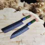 Набір кухонних ножів Santoku + Nakiri VG10 73 шари дамаської сталі