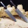 Набір кухонних ножів Santoku та Kiritsuke VG-10 (67 шарів) з ручками з американського горіха