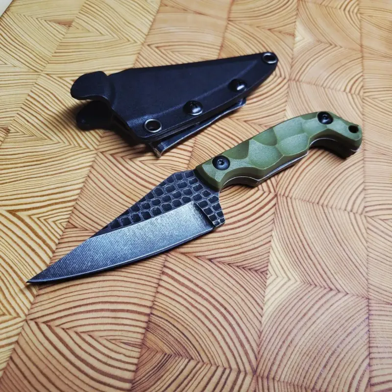 Компактний ніж AUS-8 з ручкою G10 та чохлом Kydex