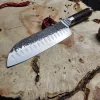 Кований кухонний ніж Santoku 18 см 5Cr15MoV з руків'ям з африканського ебенового дерева