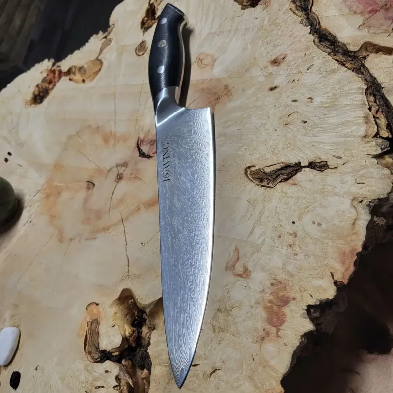 Кований шеф-ніж Gyuto 20 см із 67-шарової дамаської сталі VG-10 G10