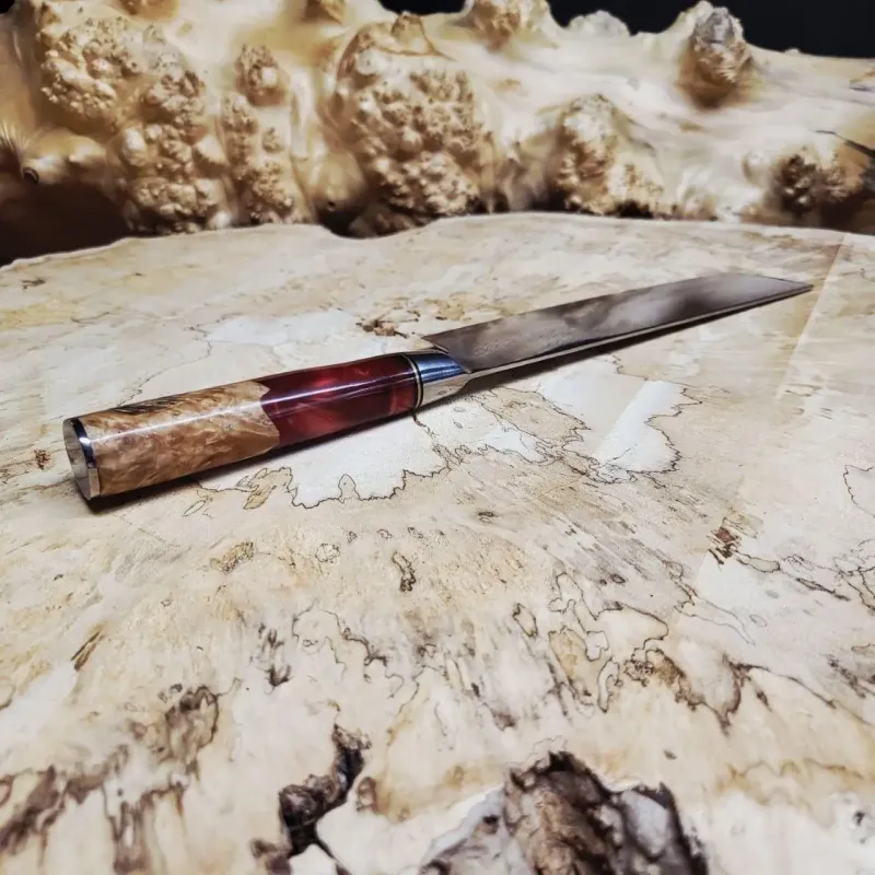 Кований кухонний ніж Nakiri VG-10 73 шари дамаської сталі