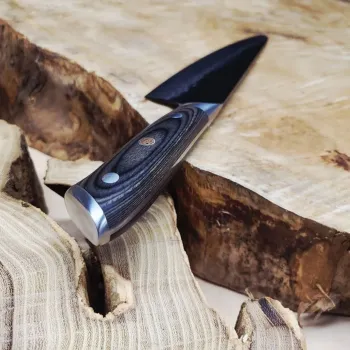 Кований кухонний ніж Gyuto 21,5 см AUS-10, руків'я з паккавоуд