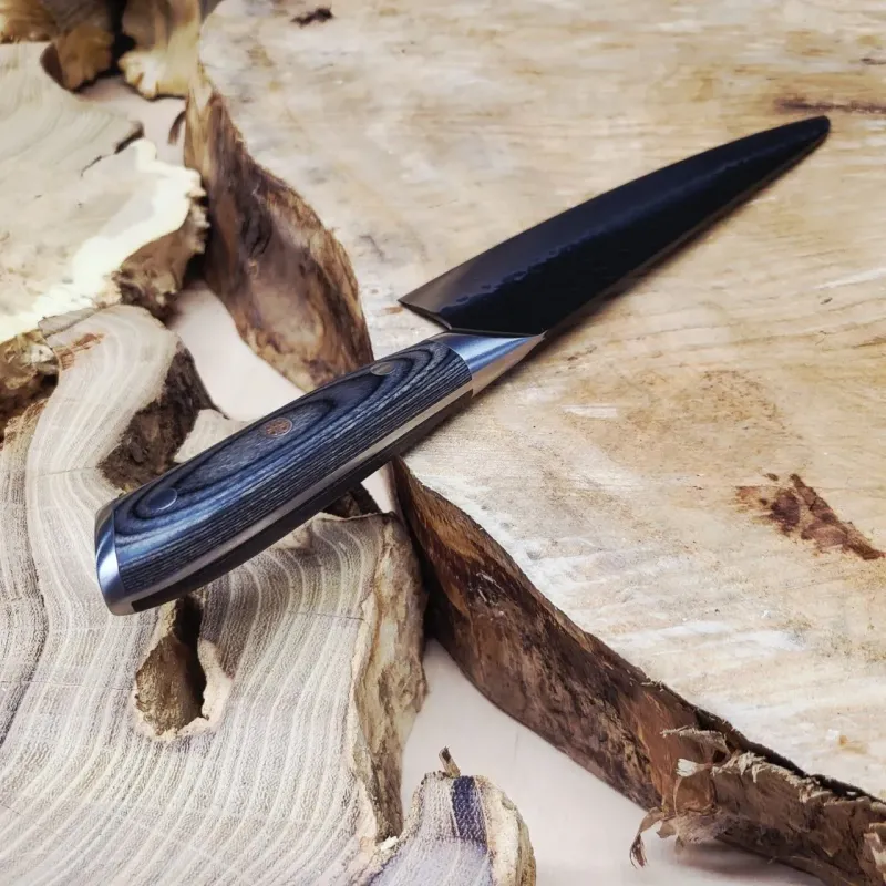 Кований кухонний ніж Gyuto AUS-10 21,5 см з руків'ям із паккавоуд
