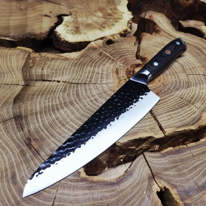 Кований кухонний ніж Gyuto AUS-10 21,5 см з руків'ям із паккавоуд