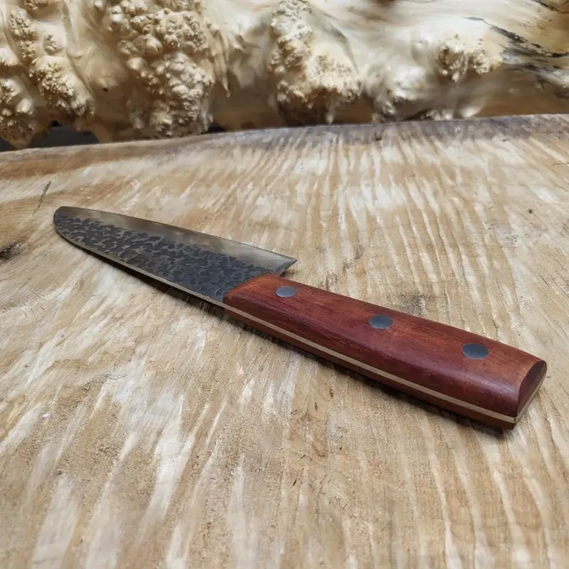 Кований кухонний ніж Santoku 18 см 5Cr15MoV з дерев'яним руків'ям