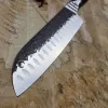 кований ніж santoku 18 см ебенове дерево 5cr15mov