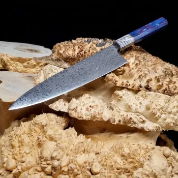 Кухонний ніж Gyuto 20,5 см, 67-шарова дамаська сталь, стабілізована деревина