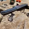 Кований кухонний ніж Кіріцуке-топірець AUS-8 Carbon Fiber 19 см