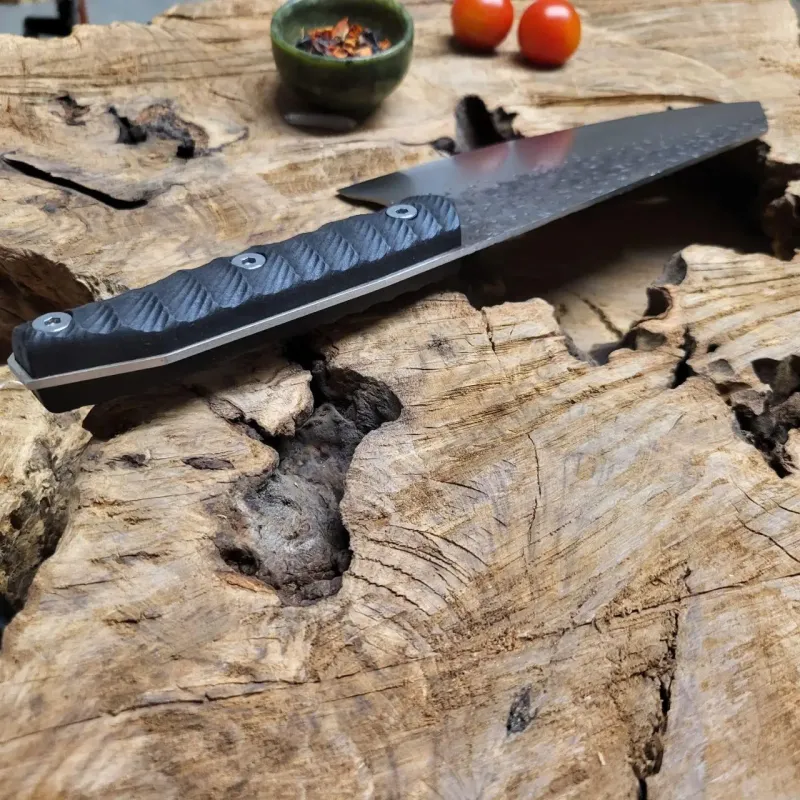 Кований кухонний ніж Кіріцуке-топірець AUS-8 Carbon Fiber 19 см