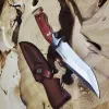Кухонний ніж M390 з ручкою з палісандра та шкіряним чохлом