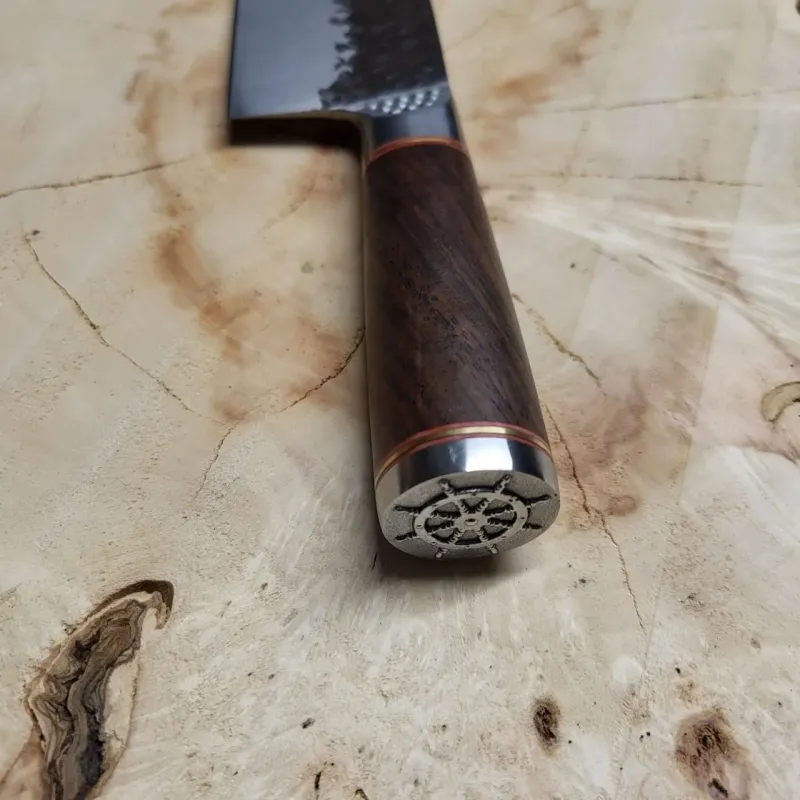 Ніж Nakiri 5Cr15MoV чорне покриття ебенове дерево