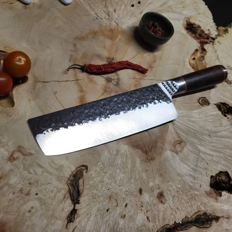 Ніж Nakiri 5Cr15MoV чорне покриття ебенове дерево