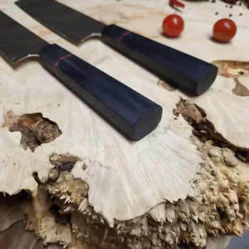 Набір кухонних ножів Santoku та Nakiri з 67-шарової дамаської сталі VG-10