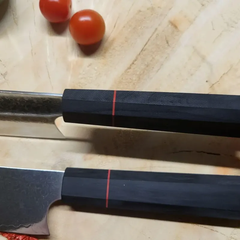 Набір кухонних ножів Santoku та Nakiri 67 шарів дамаської сталі VG-10 G10