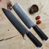 Набір кухонних ножів Santoku та Nakiri 67 шарів дамаської сталі VG-10 G10
