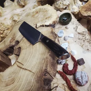 Ніж Nakiri 170 мм із дамаської сталі 67 шарів з ручкою Pakka Wood