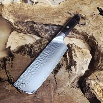 Ніж Nakiri 170 мм із дамаської сталі 67 шарів з ручкою Pakka Wood