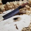 Кований ніж Nakiri з 73-шарової дамаської сталі VG-10 та дерев'яним руків'ям