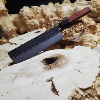 Кований ніж Nakiri з дамаської сталі VG-10, 73 шари, руків'я з натурального дерева
