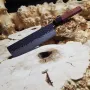 Кований ніж Nakiri з дамаської сталі VG-10, 73 шари, руків'я з натурального дерева
