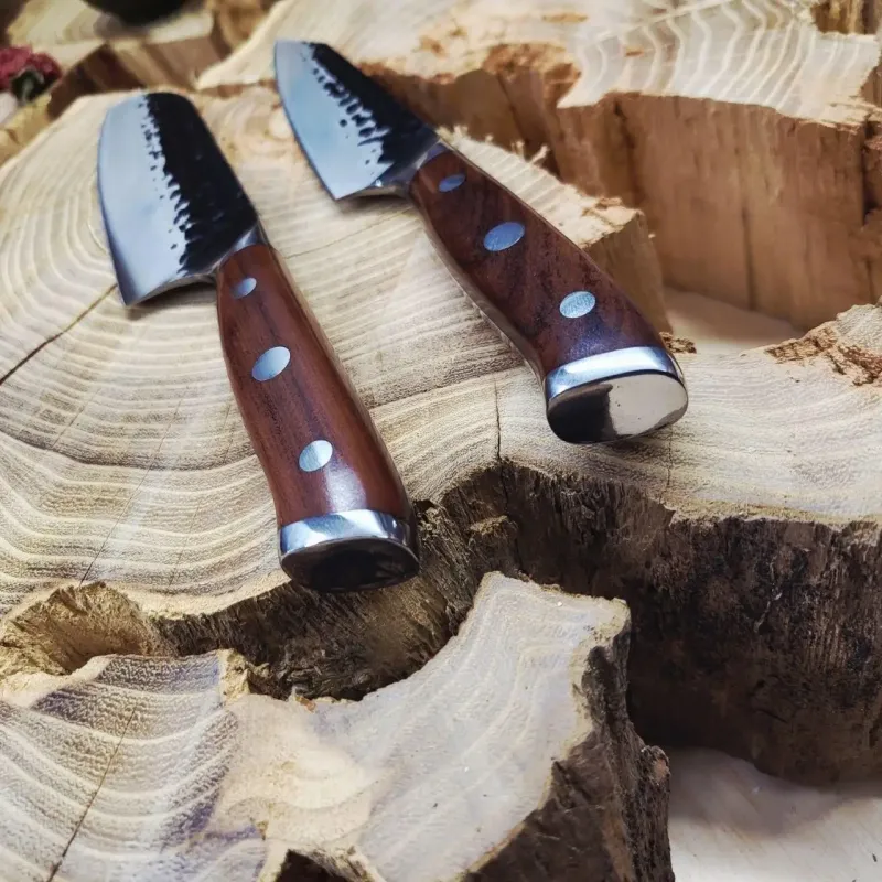 Набір ножів Santoku та Bunka Hammered