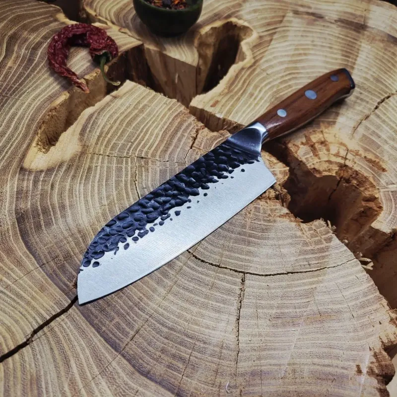 Набір ножів Santoku та Bunka Hammered