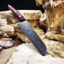 Кухонний ніж Santoku 18 см із 67-шарової дамаської сталі VG10 з руків’ям із деревини Пакка