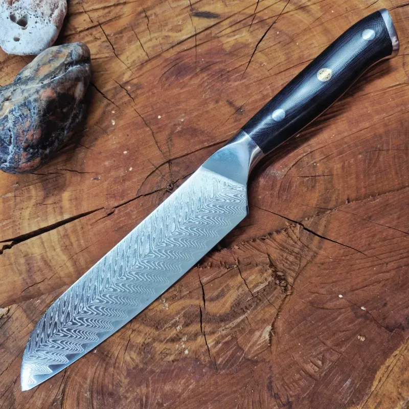 нож santoku vg10 дамасская сталь кухонный