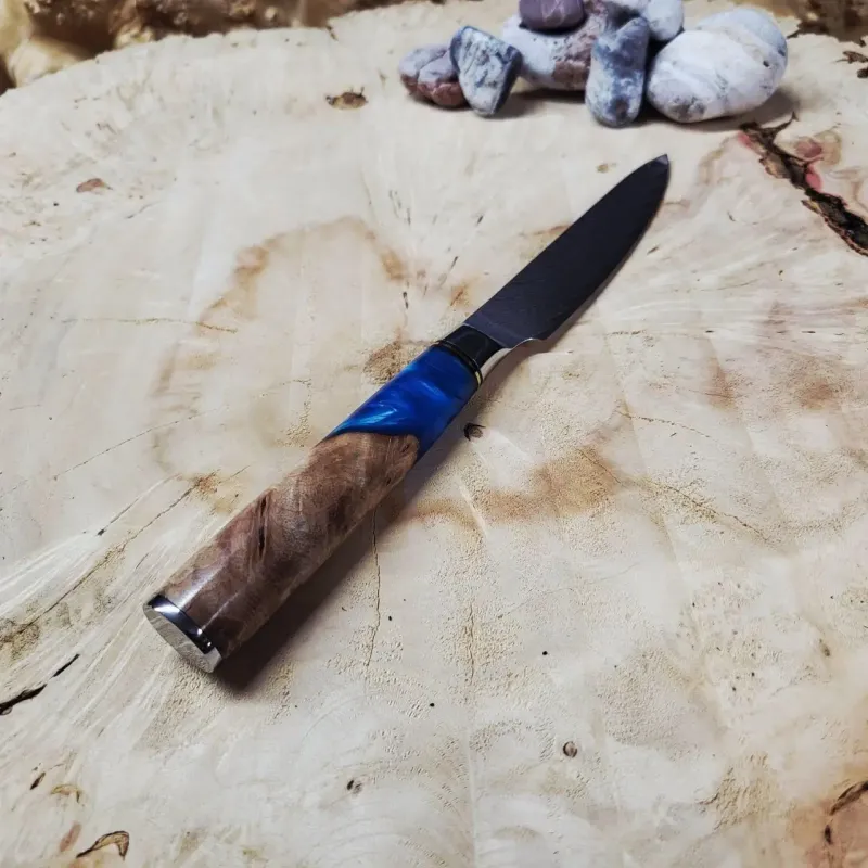Універсальний кухонний ніж із дамаської сталі 11 см Blue Ocean