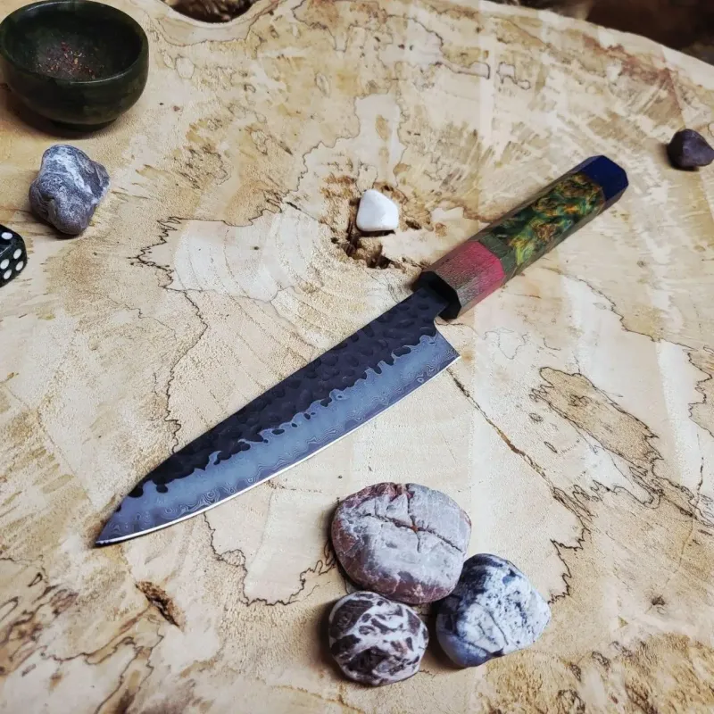 Японський кухонний ніж Petty 13 см із дамаської сталі VG-10