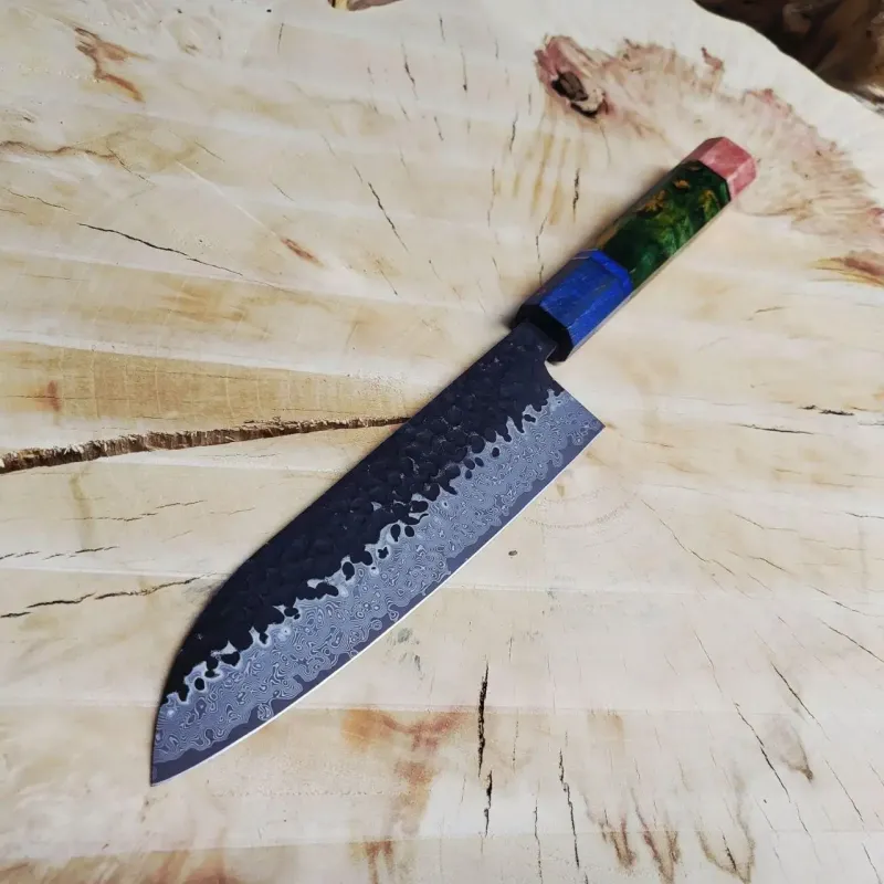 Японський ніж Santoku VG10 73 шари дамаської сталі