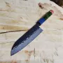 Японський кухонний ніж Santoku 17 см VG10 73 шари дамаської сталі зі стабілізованою деревиною
