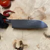 Кований японський кухонний ніж Сантоку з дамаської сталі. Стиль і краса на вашій кухні!